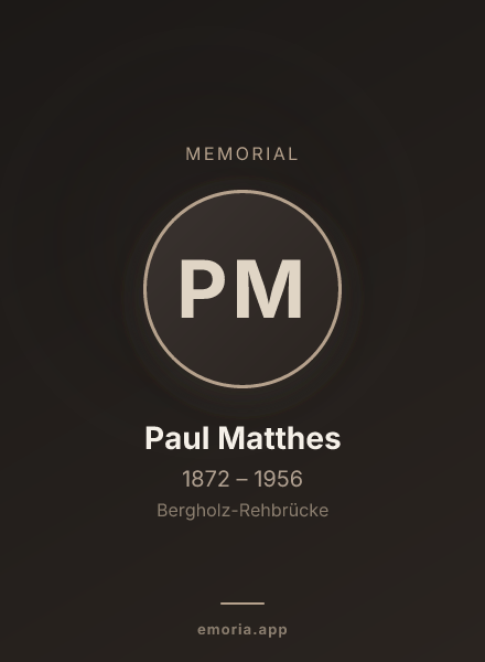 Memorial portrait of Paul Matthes