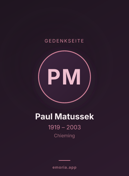 Gedenkportrait von Paul Matussek
