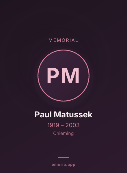 Memorial portrait of Paul Matussek