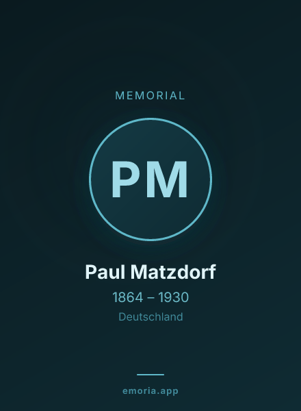 Memorial portrait of Paul Matzdorf