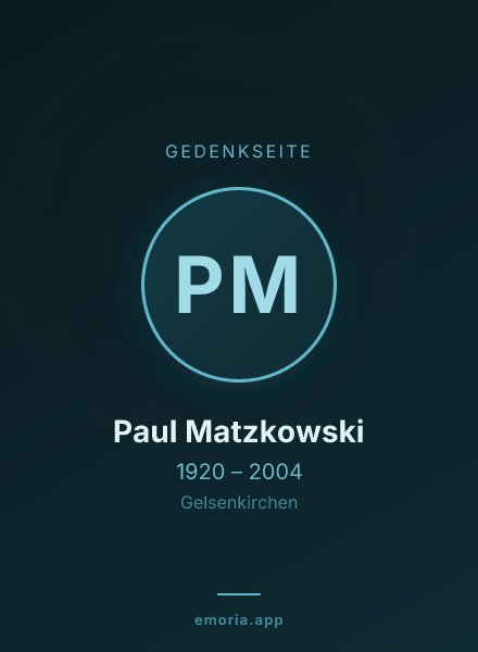 Gedenkportrait von Paul Matzkowski