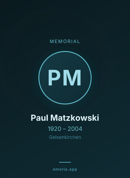 Memorial portrait of Paul Matzkowski