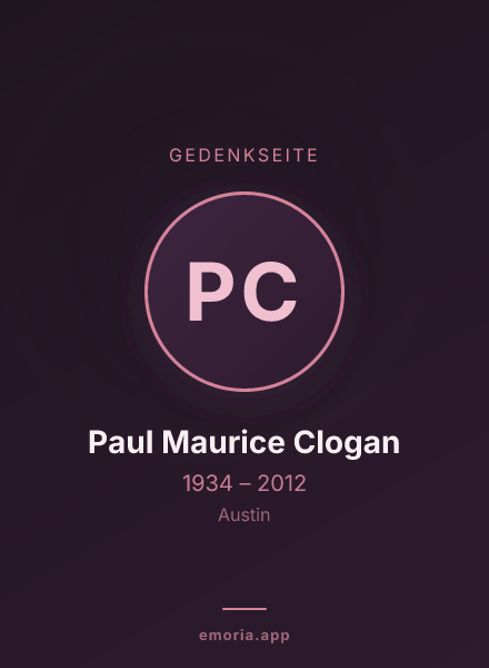 Gedenkportrait von Paul Maurice Clogan