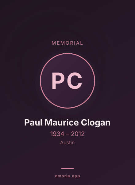 Memorial portrait of Paul Maurice Clogan