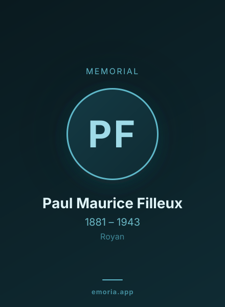 Memorial portrait of Paul Maurice Filleux