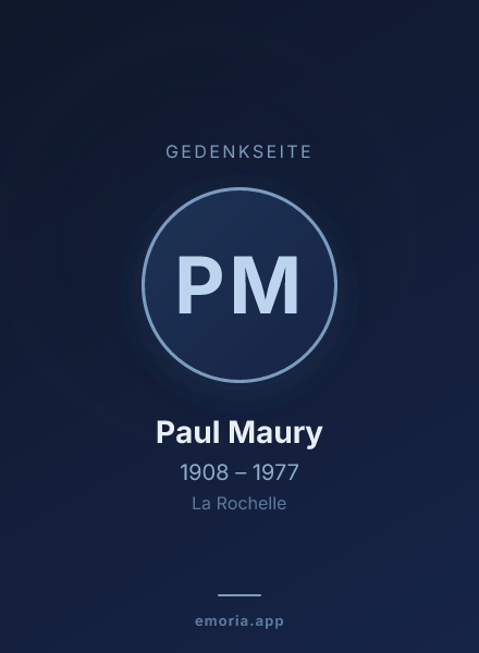 Gedenkportrait von Paul Maury