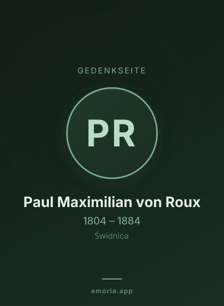 Gedenkportrait von Paul Maximilian von Roux