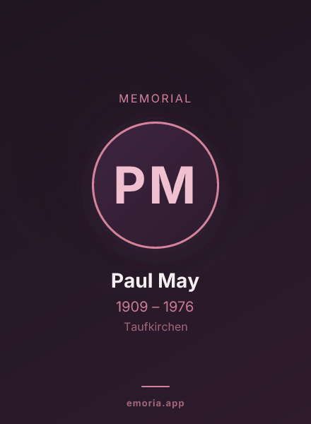 Memorial portrait of Paul May