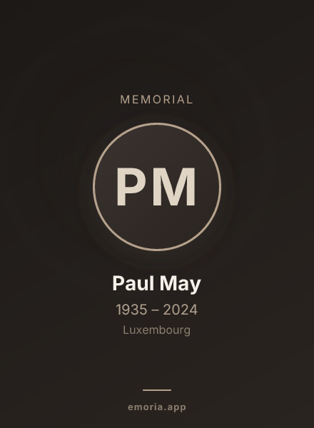 Memorial portrait of Paul May