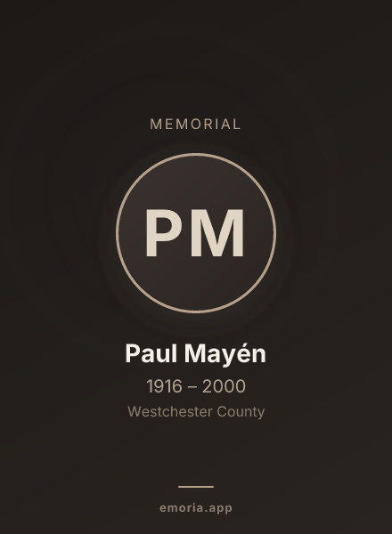 Memorial portrait of Paul Mayén