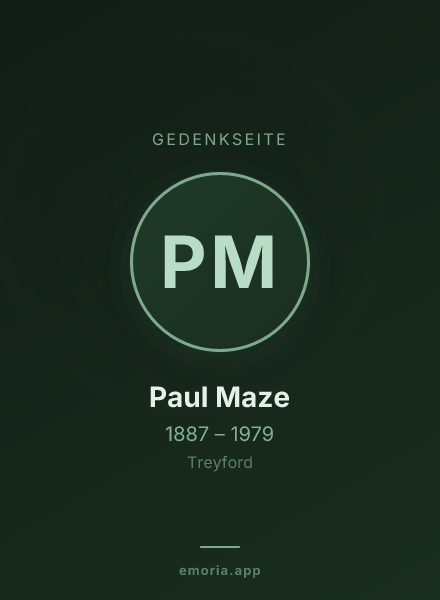 Gedenkportrait von Paul Maze