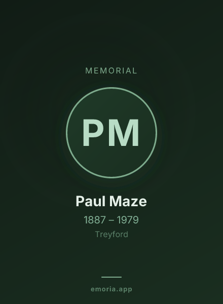 Memorial portrait of Paul Maze