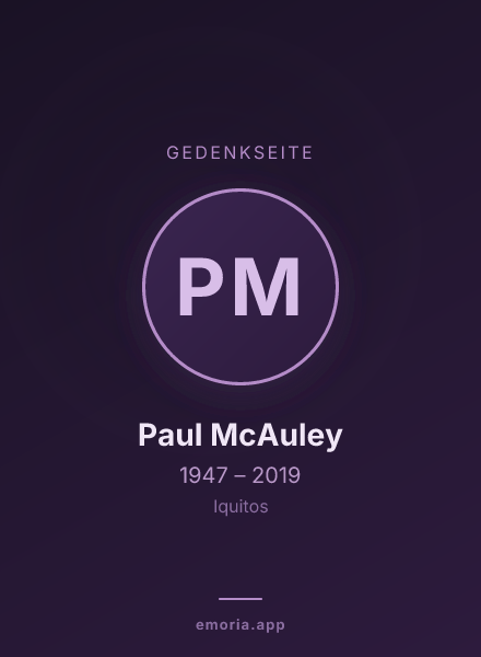 Gedenkportrait von Paul McAuley