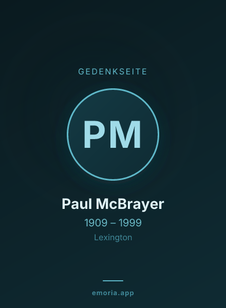 Gedenkportrait von Paul McBrayer