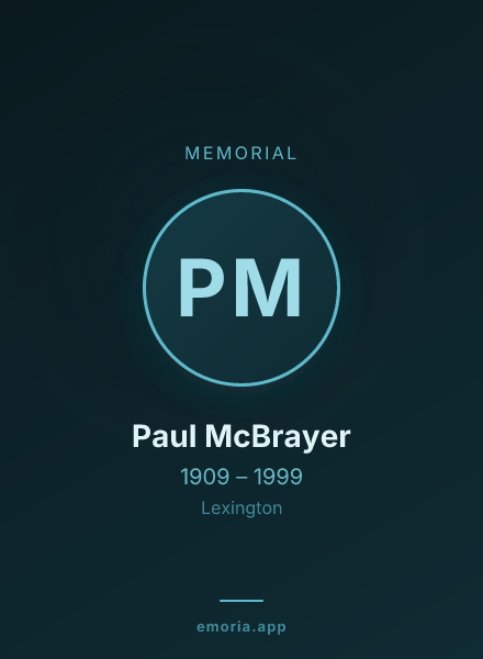 Memorial portrait of Paul McBrayer