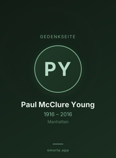 Gedenkportrait von Paul McClure Young