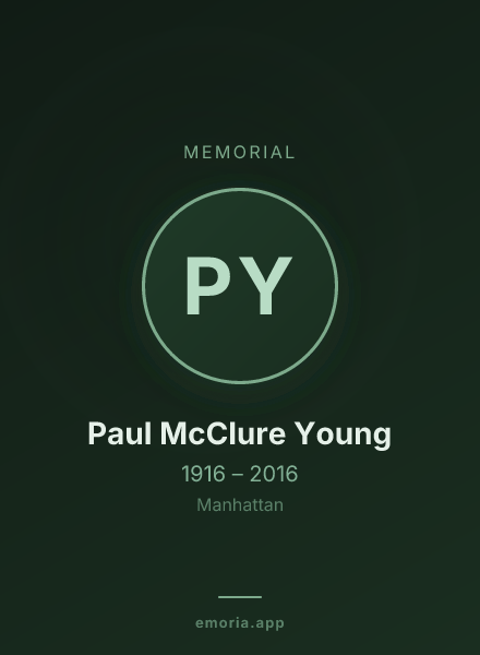 Memorial portrait of Paul McClure Young