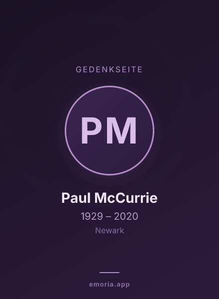 Gedenkportrait von Paul McCurrie