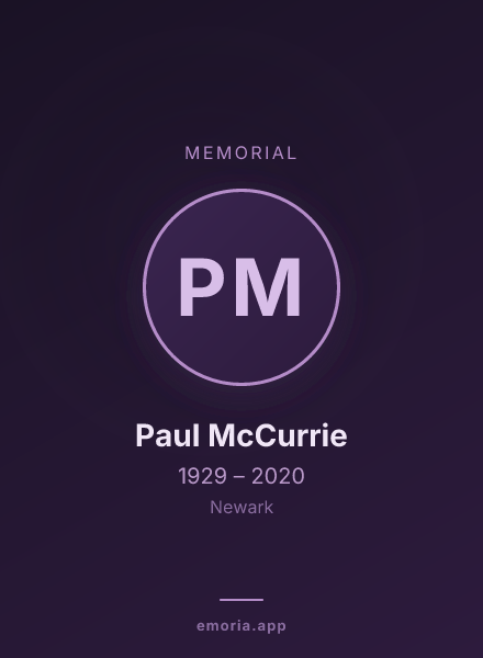 Memorial portrait of Paul McCurrie