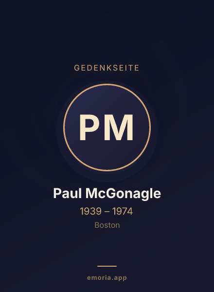 Gedenkportrait von Paul McGonagle