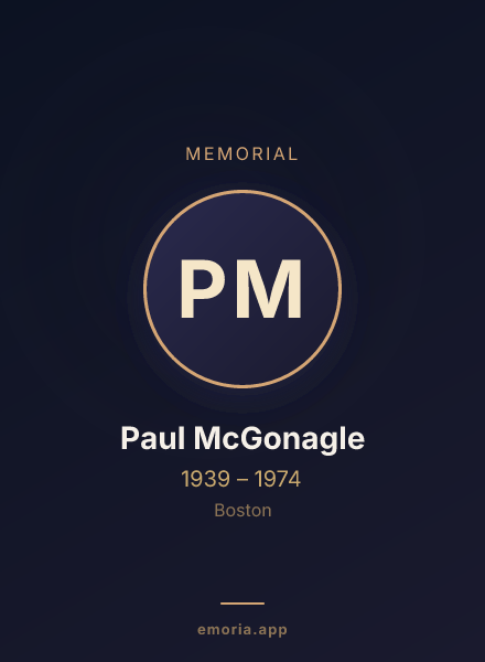 Memorial portrait of Paul McGonagle