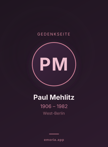 Gedenkportrait von Paul Mehlitz
