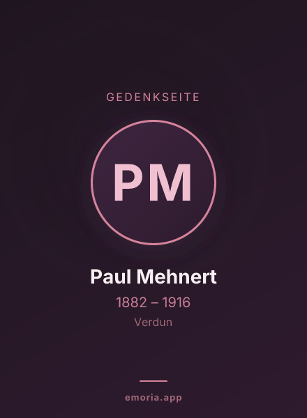 Gedenkportrait von Paul Mehnert