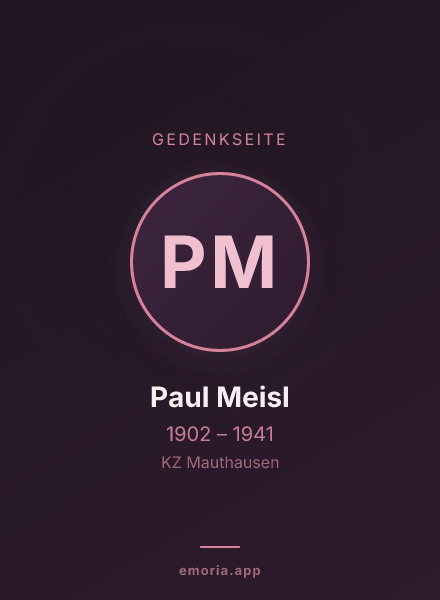 Gedenkportrait von Paul Meisl