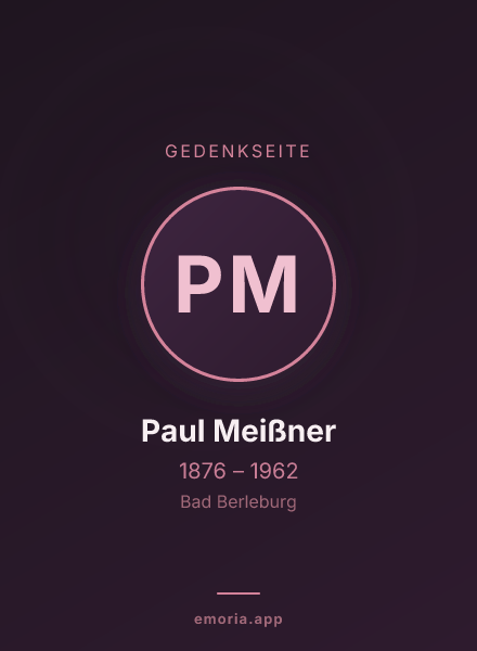 Gedenkportrait von Paul Meißner