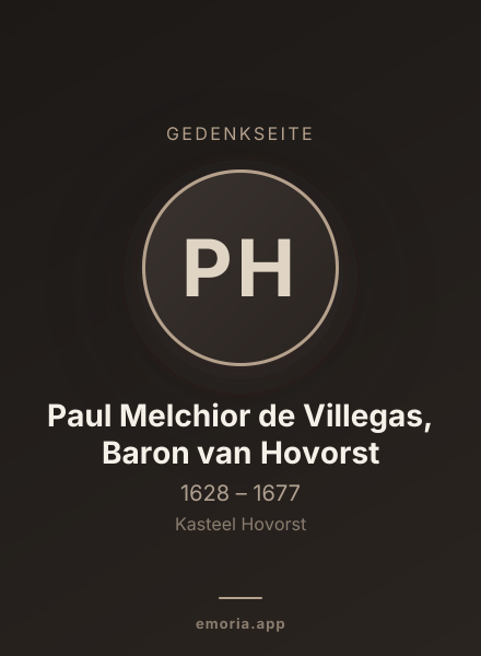 Gedenkportrait von Paul Melchior de Villegas, Baron van Hovorst
