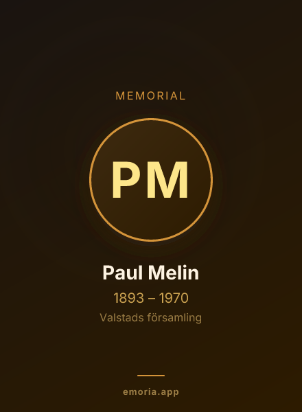 Memorial portrait of Paul Melin