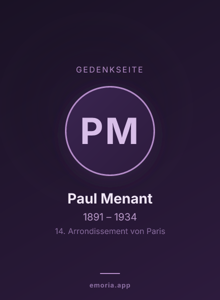 Gedenkportrait von Paul Menant