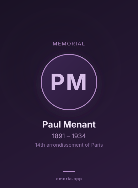 Memorial portrait of Paul Menant
