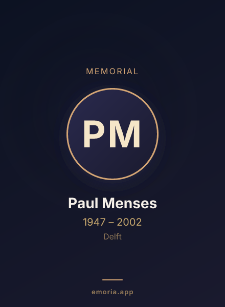 Memorial portrait of Paul Menses
