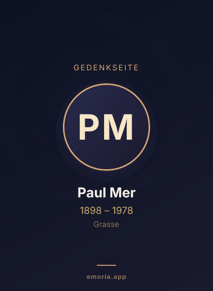 Gedenkportrait von Paul Mer