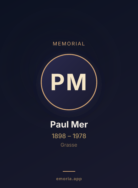 Memorial portrait of Paul Mer