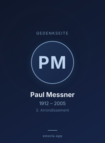 Gedenkportrait von Paul Messner