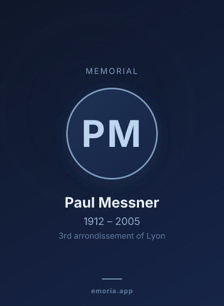 Memorial portrait of Paul Messner
