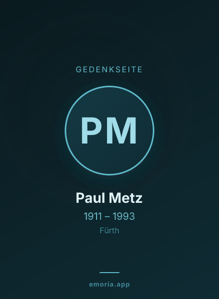 Gedenkportrait von Paul Metz