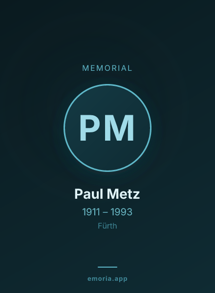 Memorial portrait of Paul Metz