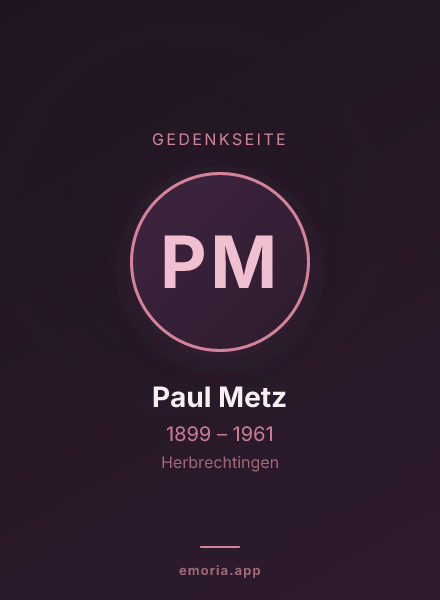 Gedenkportrait von Paul Metz