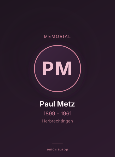 Memorial portrait of Paul Metz