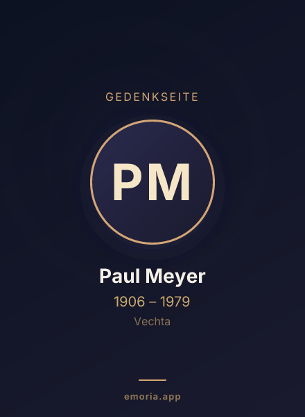 Gedenkportrait von Paul Meyer