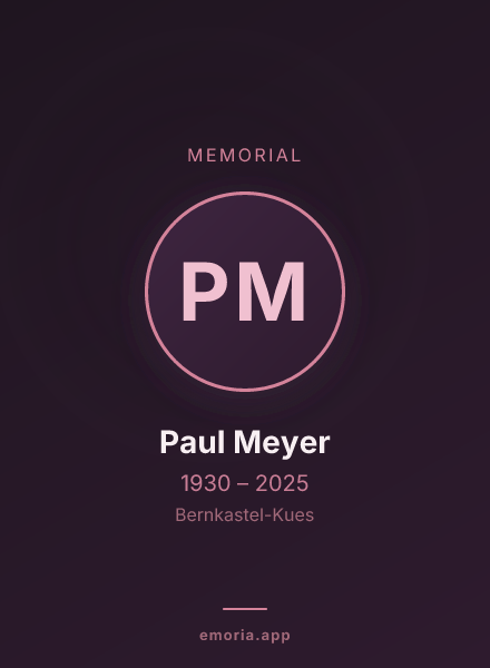 Memorial portrait of Paul Meyer
