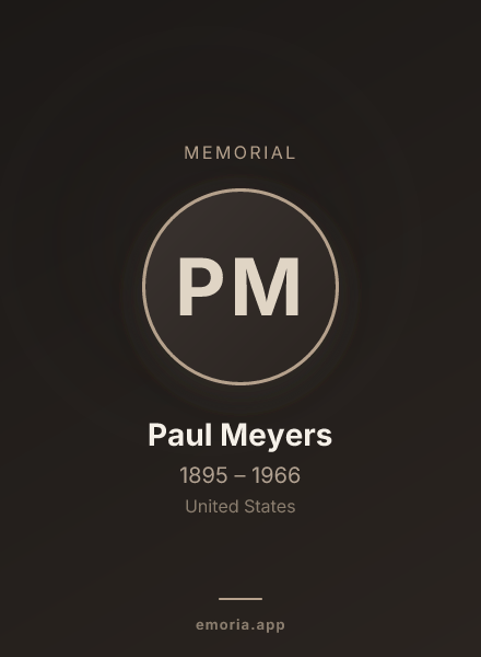 Memorial portrait of Paul Meyers