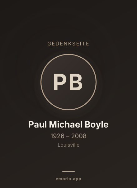 Gedenkportrait von Paul Michael Boyle