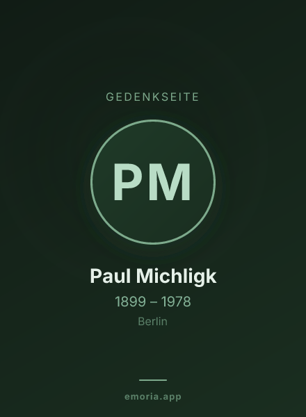 Gedenkportrait von Paul Michligk