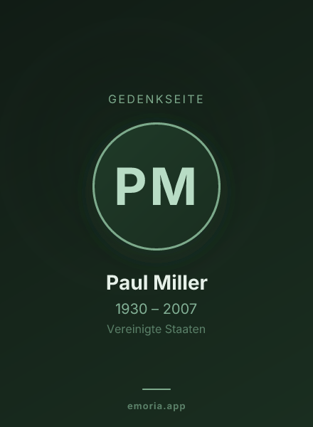Gedenkportrait von Paul Miller