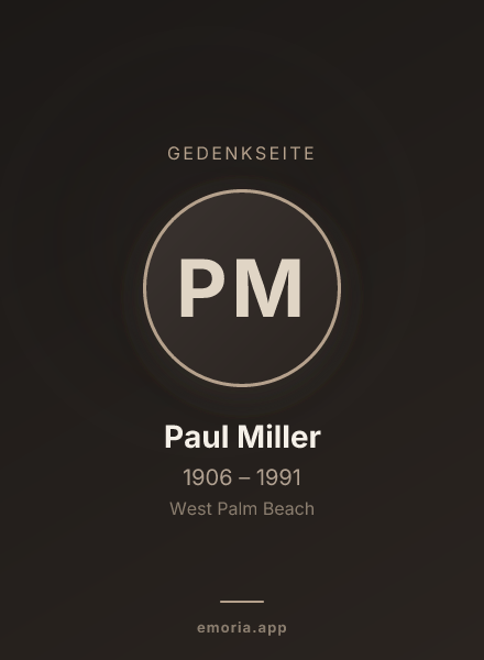 Gedenkportrait von Paul Miller