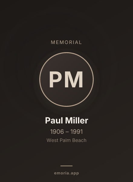 Memorial portrait of Paul Miller